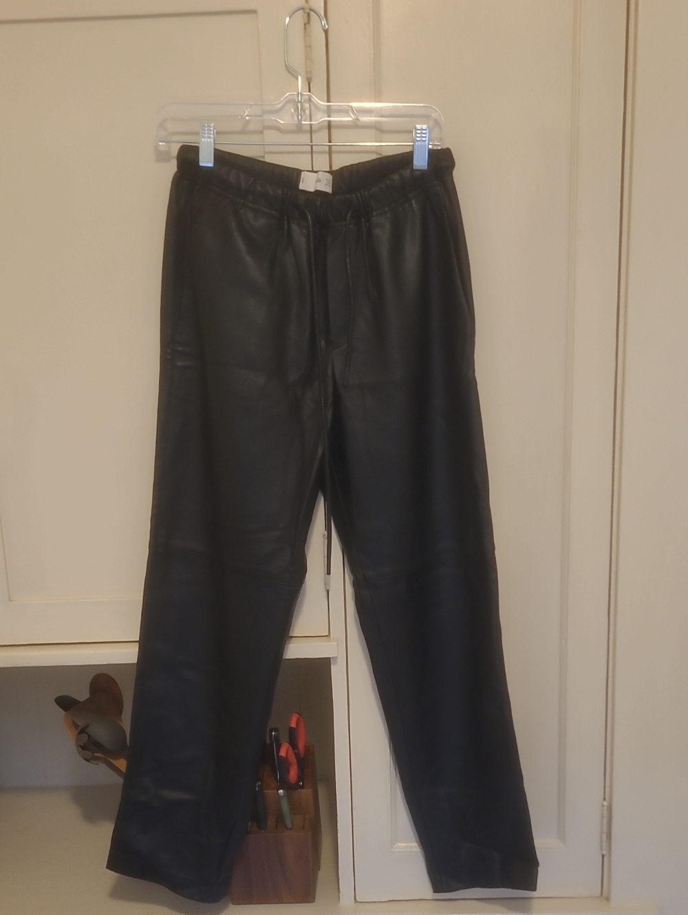 Mango Black Faux Leather Pants